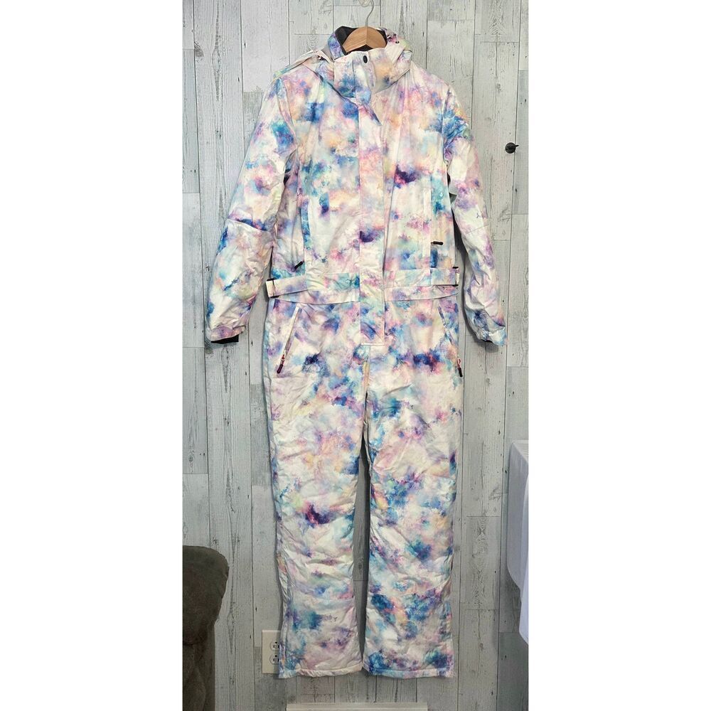 Searipe Colorful One-Piece Hooded Snowsuit / Jumpsuit Sz. M - Picture 2 of 11
